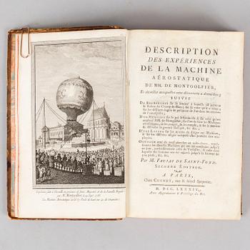 The Ascent of the Great Montgolfier Balloon, 1784, with 9 engraved plates.