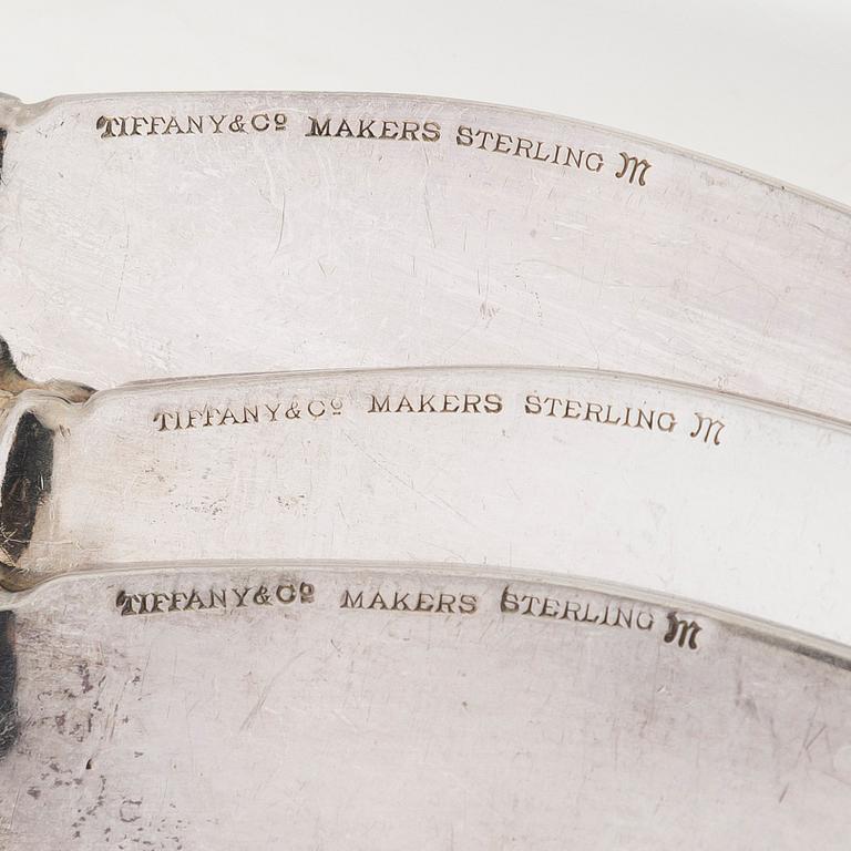 Tiffany & Co, Kala-aterimia, 10 kpl, sterlinghopea, "Palm Pattern", 1900-luvun alkupuoli.