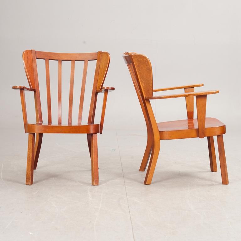 FÅTÖLJER, ett par, "Canada", Christian E Hansen, Fritz Hansen 1940-talet.