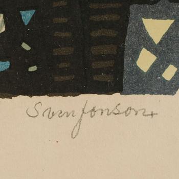 SVEN JONSON, 2 st, färglitografier, signerade, numrerade 183/260 samt provtryck 22/9 55.