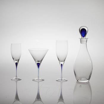 ERIKA LAGERBIELKE, 25 delar, glas, "Intermezzo", Orrefors, sent 1900-tal.