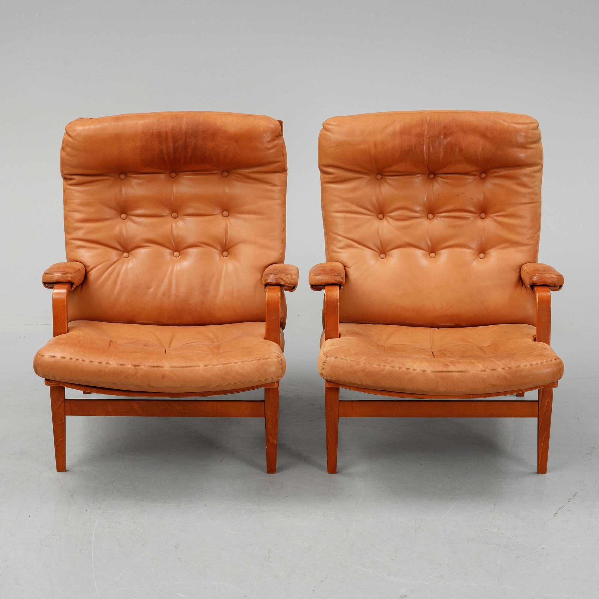 Bruno Mathsson, a pair of "Ingrid" easy chairs, for DUX.