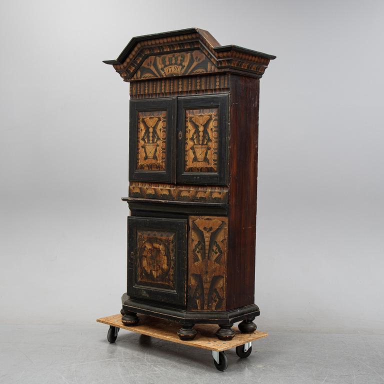 A painted cabinet, Dalarna, Sweden, dated 1790.