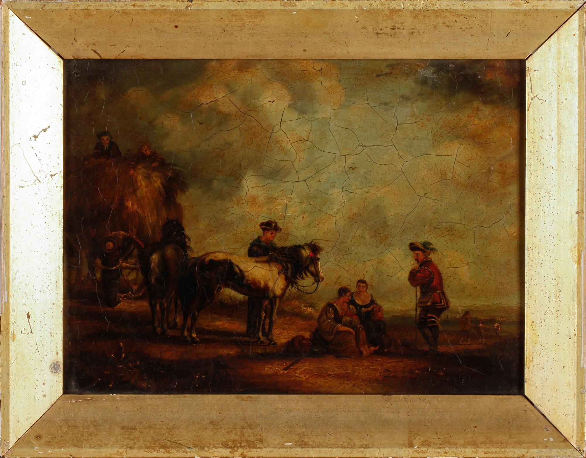 OKÄND KONSTNÄR, olja på plåt, osignerad, 1800-tal.