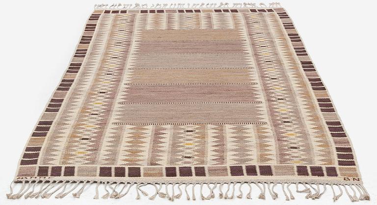 Barbro Nilsson, a 'Salerno grå' ('Kristianstad'), flat weave, c. 268 x 155 cm, signed AB MMF BN.