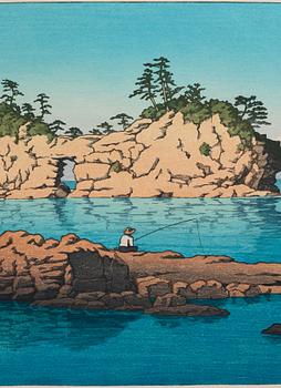 Kawase Hasui (1883-1957), Shirahama Engetsu island, färgträsnitt, Japan, 1951.