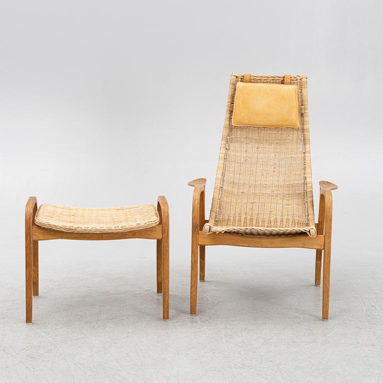 Yngve Ekström, fåtölj samt fotpall, ”Lamino”, Swedese.