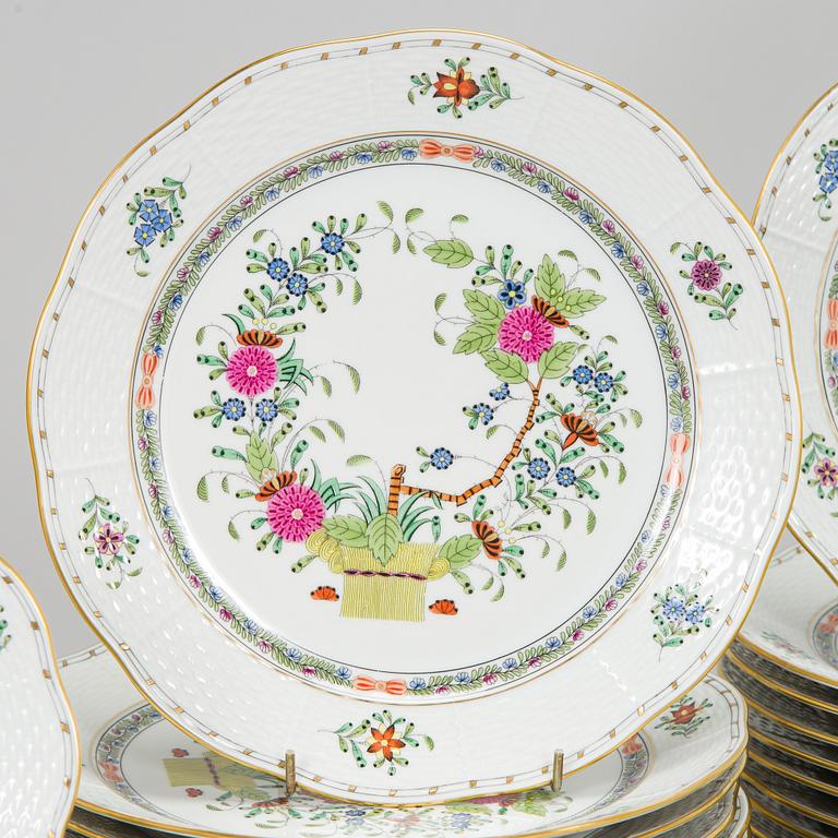 Herend, matservis, 100 delar, porslin, "Indian Basket" Ungern.