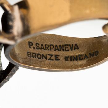 Pentti Sarpaneva, Bracelet and ring, bronze and tiger's eye.