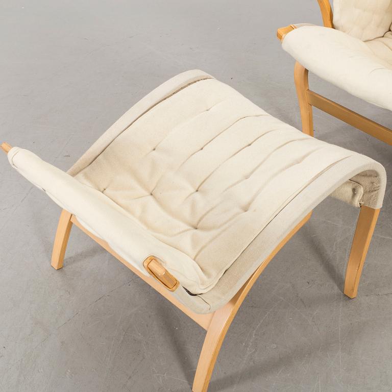 BRUNO MATHSSON, a Pernilla easy chair and stool.