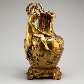 CLAUDE VIBERT, a gilt bronze "Femme pêchant" ever, Siot Decauville, Paris circa 1900.