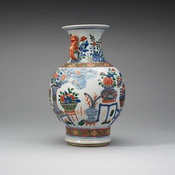 A Chinese wucai vase, early 20th Century.