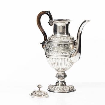 A Swedish silver coffee-pot, mark of Magnus Fryberg, Jönköping 1839.