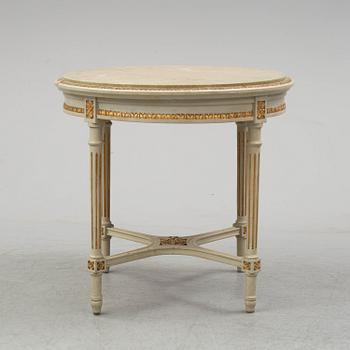 A sofa, four chairs and a table, gustavian style, early 20th century.