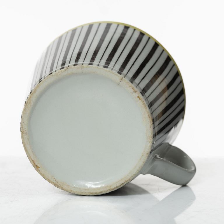 Helmer Ringström, tekoppar med fat, 4 st, flintgods, "Vera", Upsala-Ekeby Gefle.