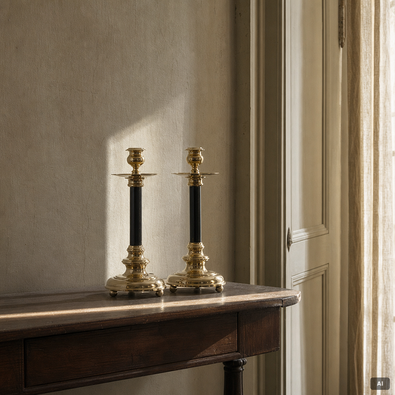 A pair of candlesticks, No 62, Skultuna Factory.