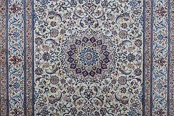 A carpet, Nain, so called 9 laa, part silk, ca 360 x 240 cm.