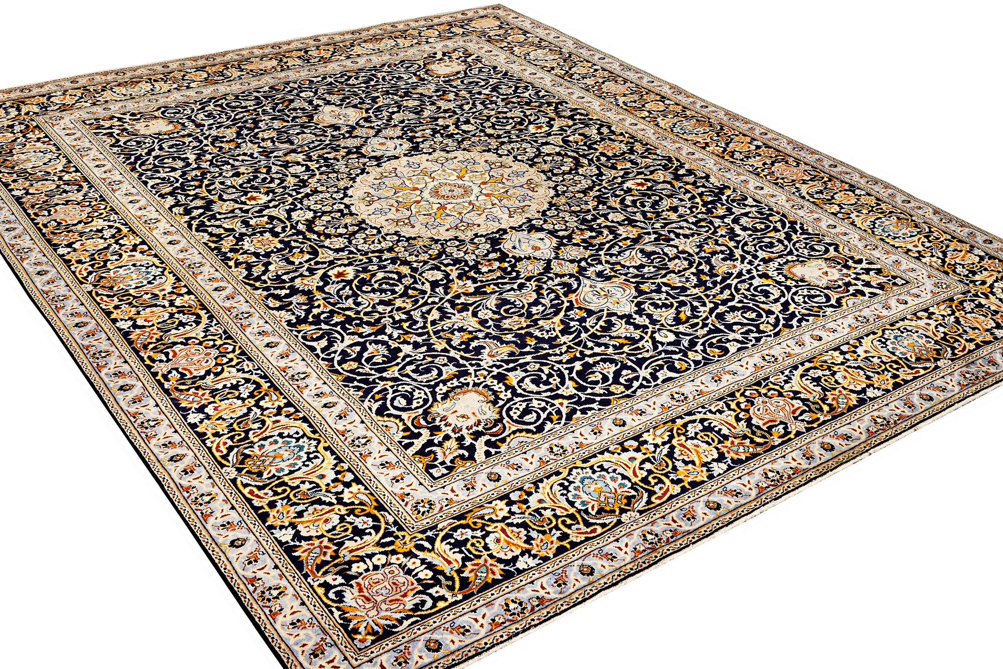 A Kashan carpet, c. 383 x 310 cm.