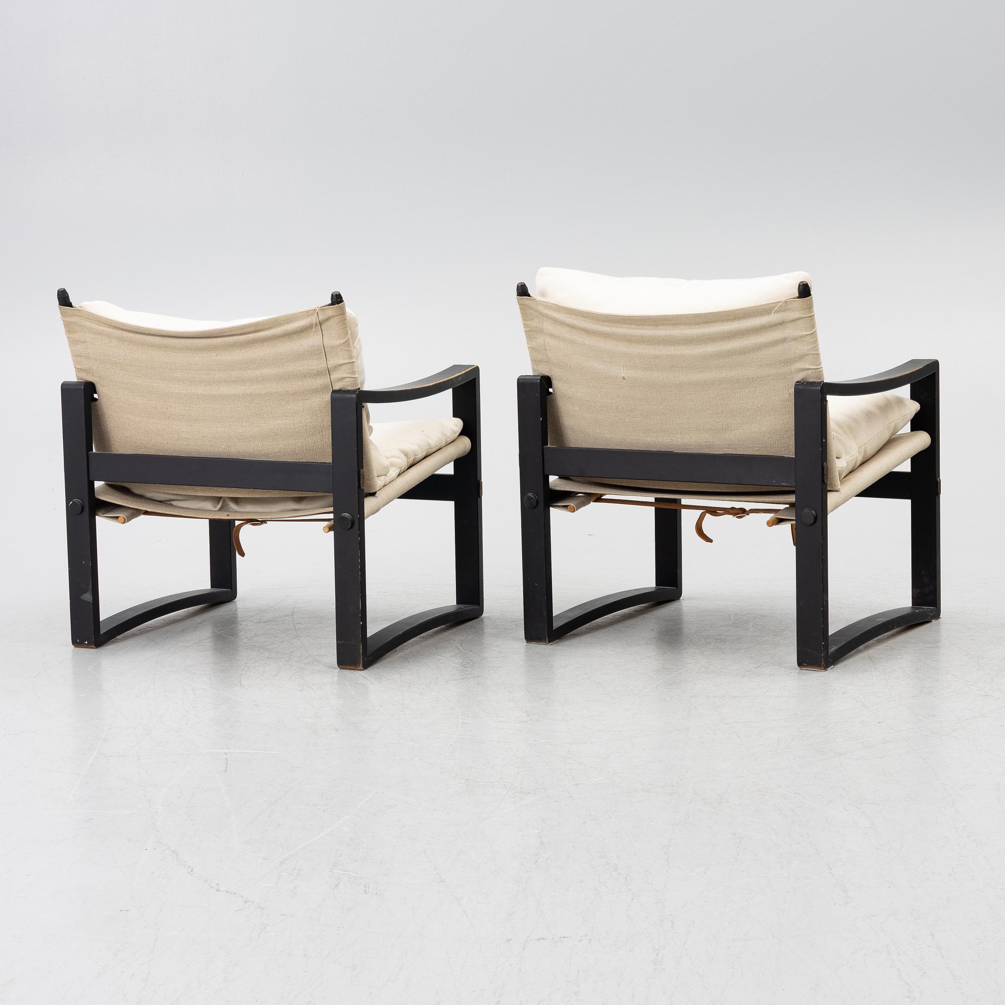Armchairs, a pair, Börge Jensen & Sons, Denmark, second half of the 20th century.