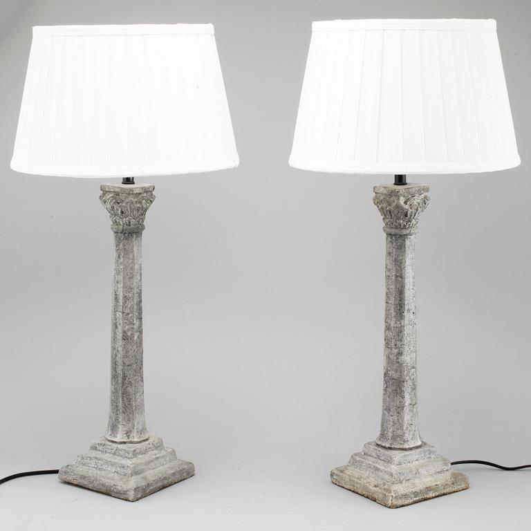 A pair of table lamps from the late 20th century.