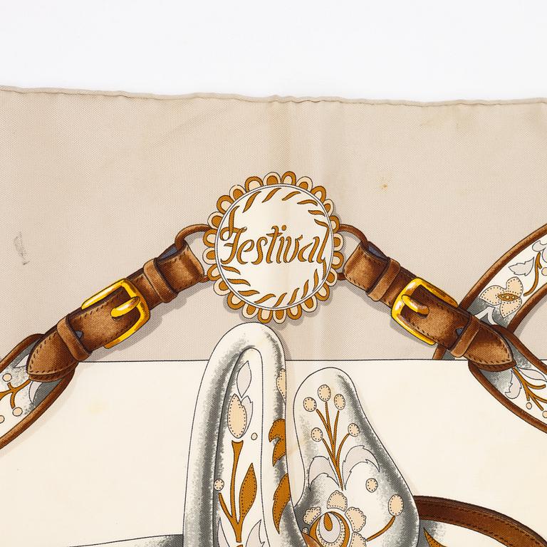 Hermès, a 'Festival' silk scarf.