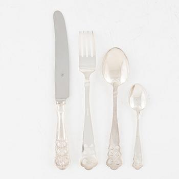 Cutlery set, David Andersen, "Norona" silver plate, 59 pieces, Norway.