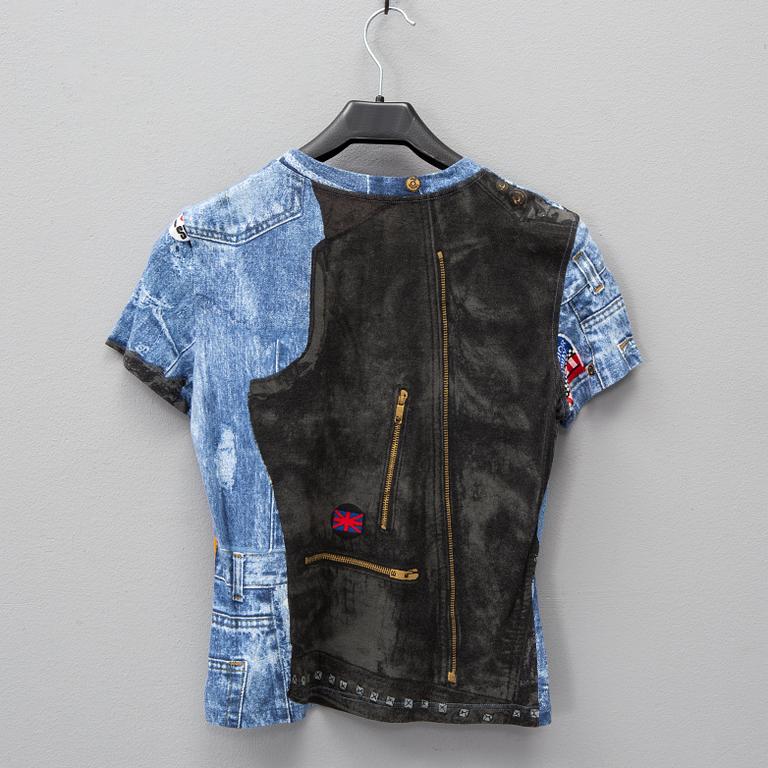CHRISTIAN DIOR, a printed cotton jacket and t-shirt, French size 40.