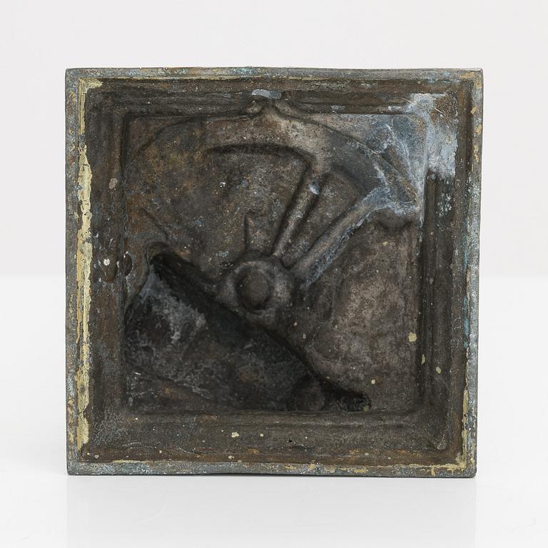 A 20th century patinated white metal sculpture.