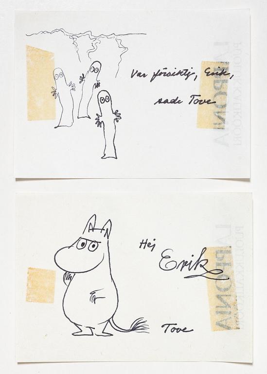 Tove Jansson, teckningar, 2 st.