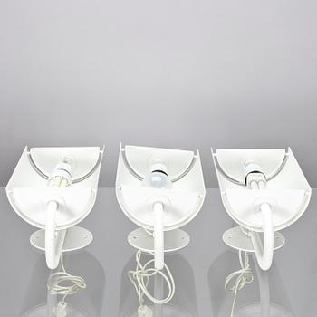 VÄGGLAMPOR, 3 st, modell "BS 912", design Ben af Schultén, Artek. Modellen formgiven 1976.