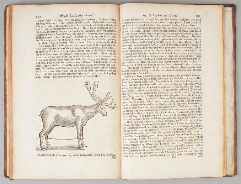 BOK, Johannes Schefferus, Beskrivning av Lappland tryckt Oxford 1674.