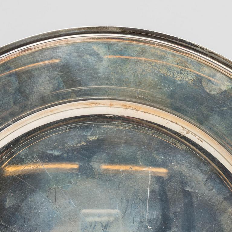 KUVERTTALLRIK, sterlingsilver, Danmark. VIkt c:a 500 g.