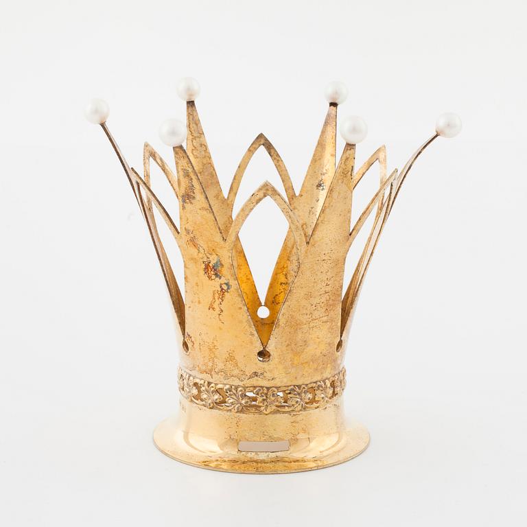 A bridal crown set with cultured pearls by Ceson, Göteborg, 1965.