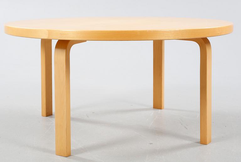A sofa table, possibly model 90A, by Alvar Aalto for Artek, made in the second half of the 20th century.
