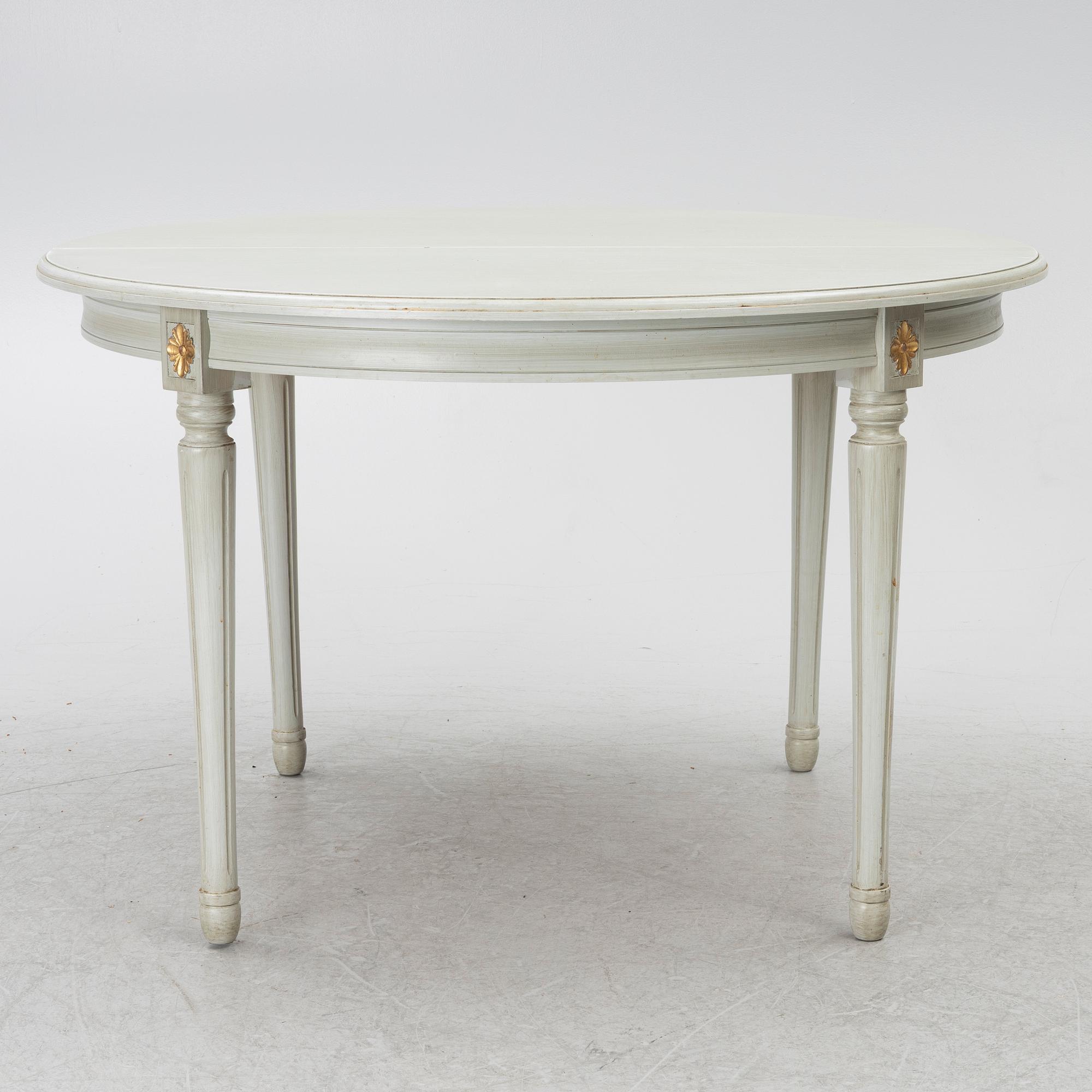 A Gustavian style 'Vegeholm'dining table, KA Roos, second half of the 20th Century.