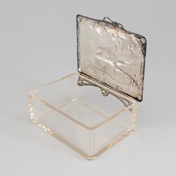 A silver plate Art Nouveau box, early 20th Century.