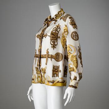 A Hermès silk shirt, French size 40.