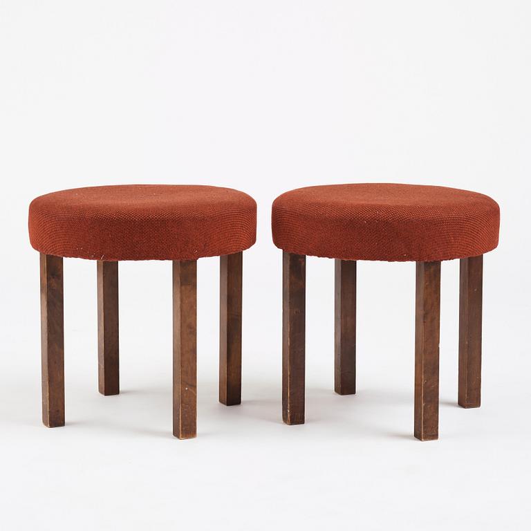 Axel Einar Hjorth, a pair of "Typenko" stools, Nordiska Kompaniet, Sweden 1936.