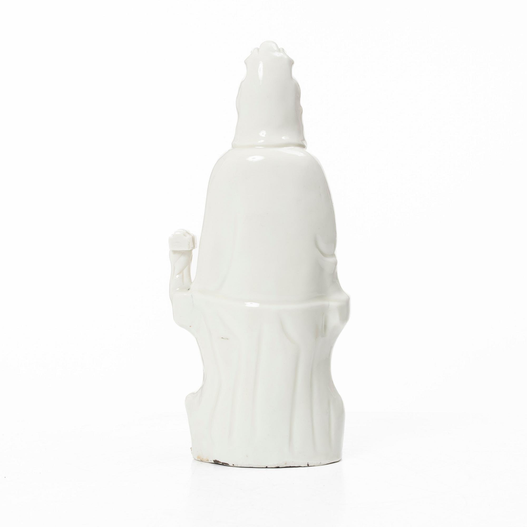 Guanyin, porslin, Blanc de Chine, Kina, sen Qingdynasti.
