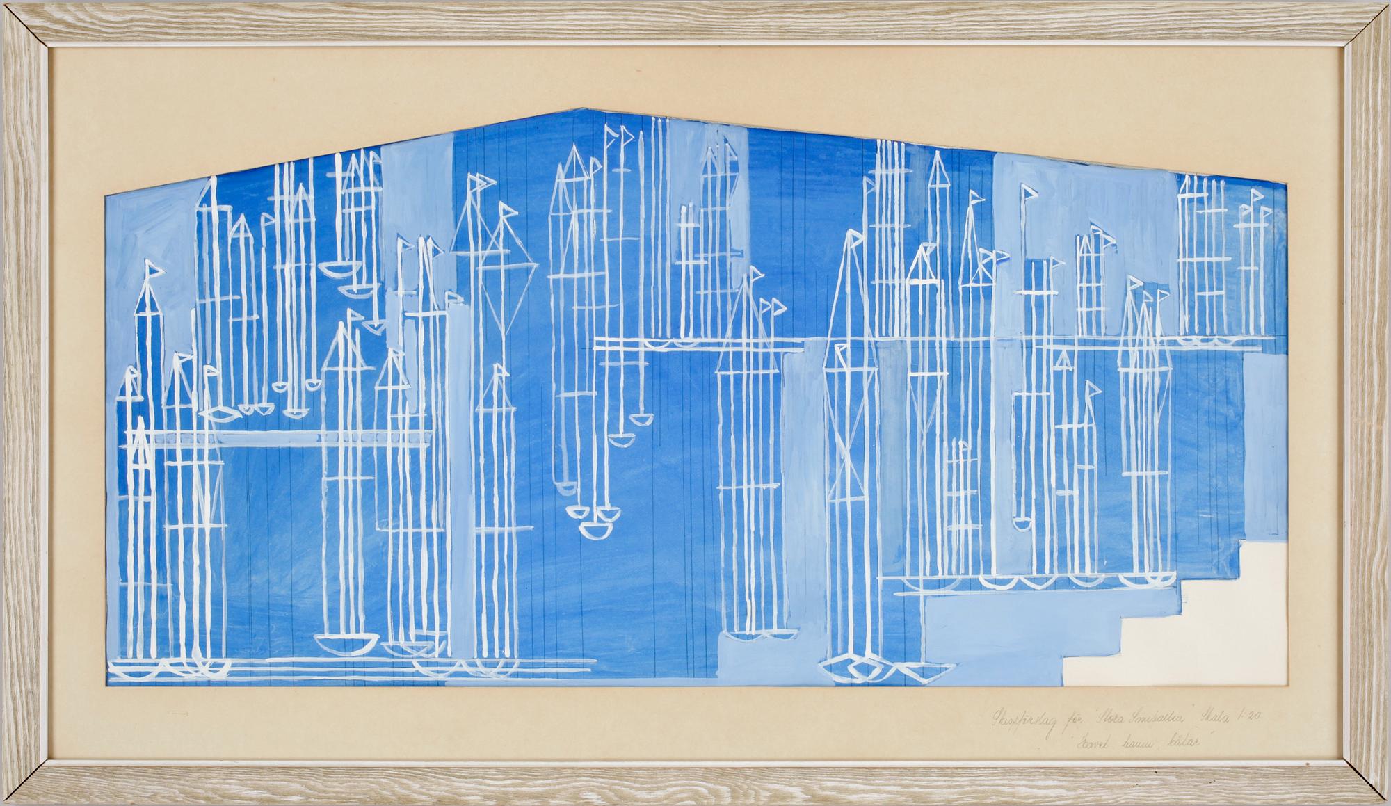 BENGT LINDSTRÖM, skiss, sign a tergo.