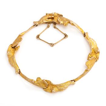 Björn Weckström, a 14K gold 'Orchid psychedelic' bracelet, Lapponia 1976.