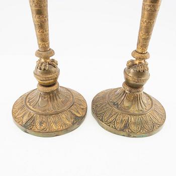 Candlesticks, a pair of Empire, mid-19th century.