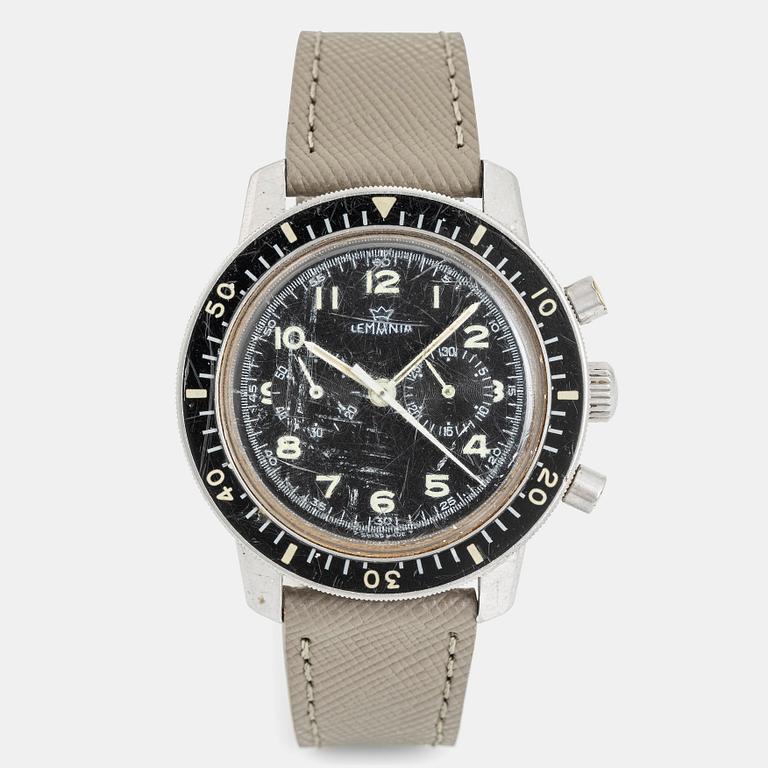 Lemania, "Viggen", "Swedish Air Force", "008", chronograph, ca 1970.