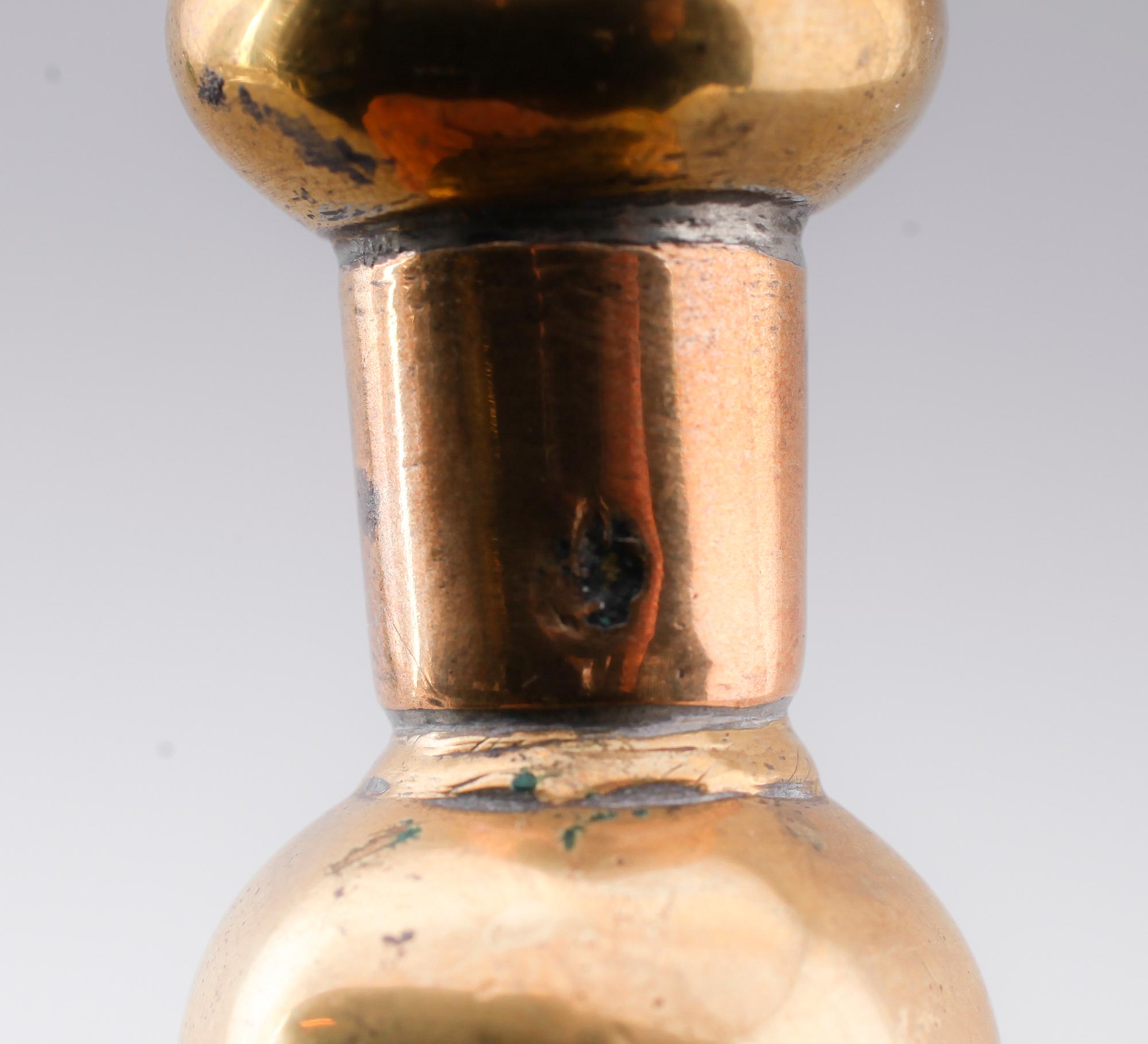 LJUSSTAKE, mässing, 1700-tal.