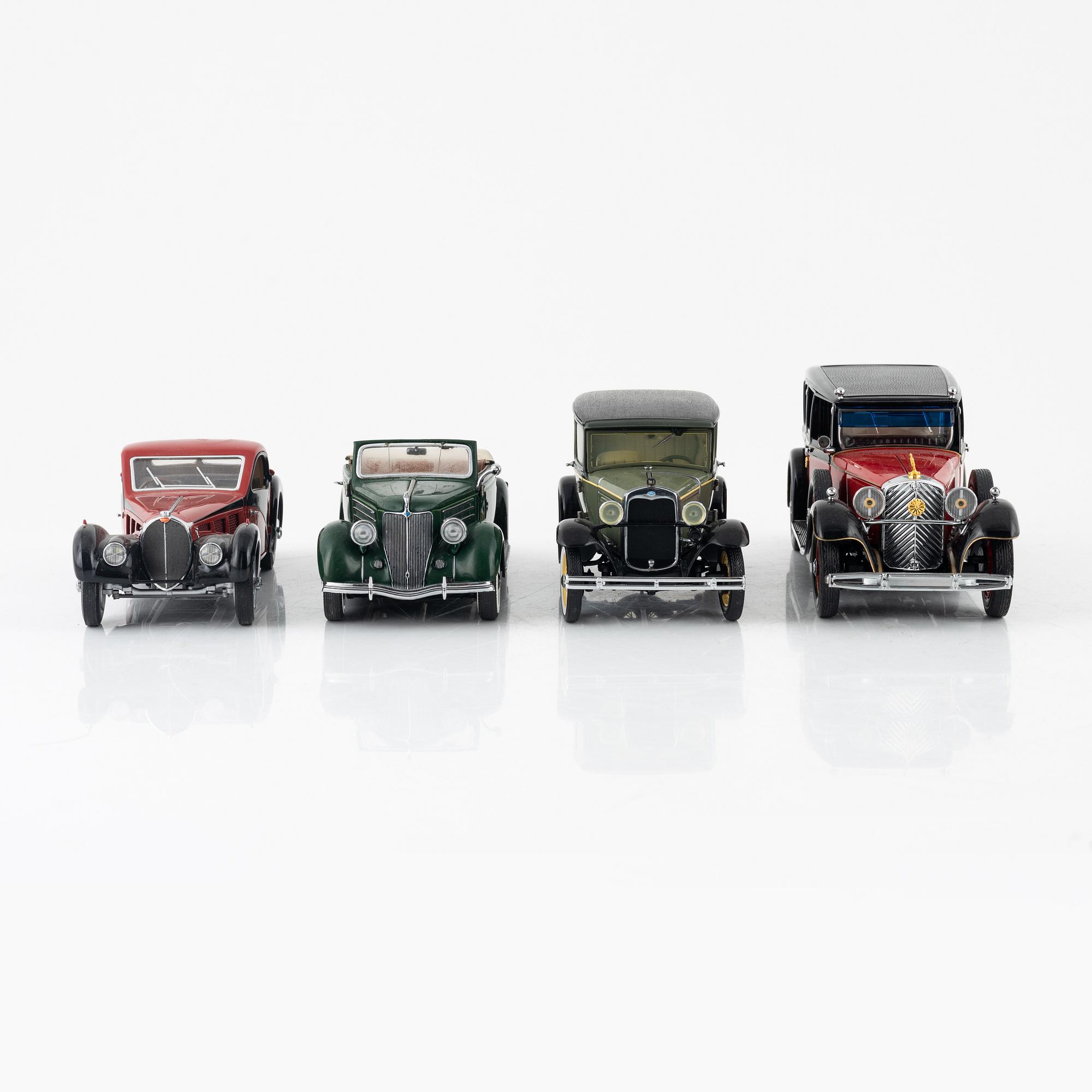 Eight die cast model cars, Franklin Mint.