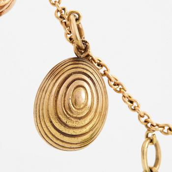 Fabergé, m fl, halskedja med 11 påskägg, guld, emalj, diamanter mm, olika verkmästare, varav 8 S:t Petersburg.