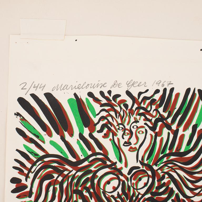 Marie-Louise Ekman, färgserigrafi, 1967, signerad 2/44.