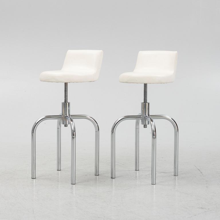 Gunnar Asplund, a pair of bar stools, Källemo, later part of the 20th Century.
