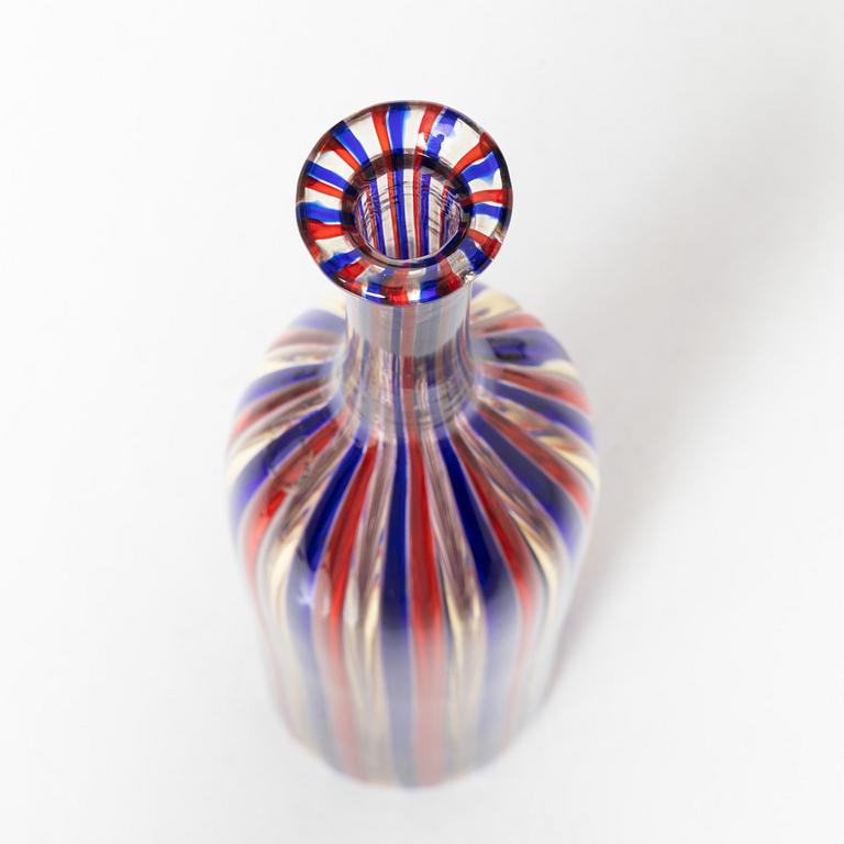 Paolo Venini, an 'a canne'-technique glass vase, Murano, 1988, Italy ed. 226/250.