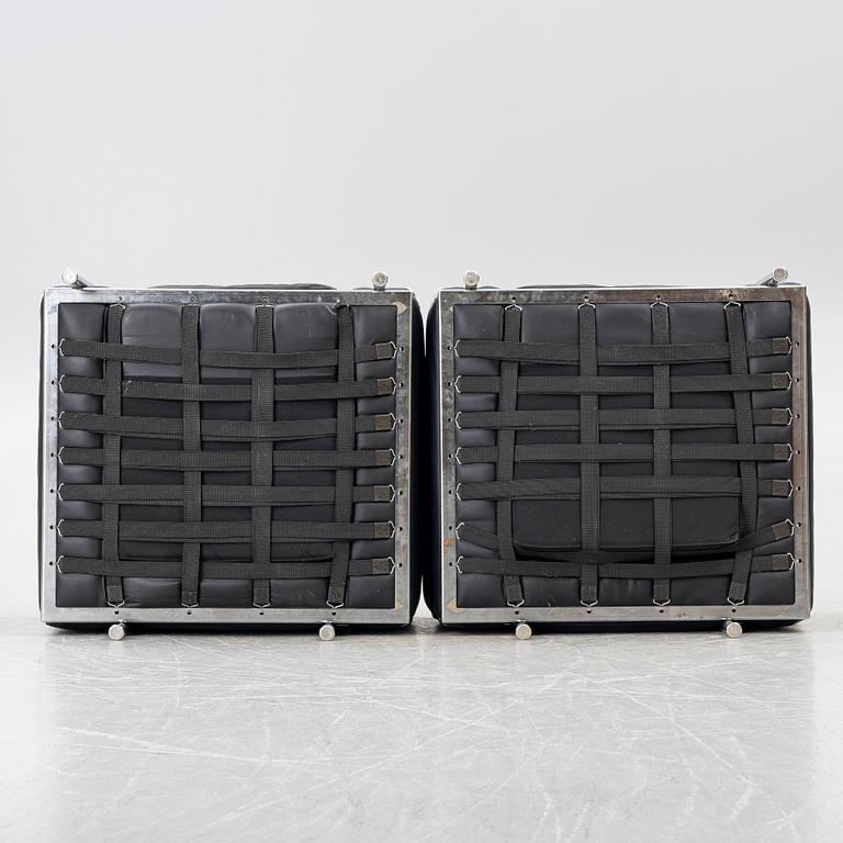 Le Corbusier (Charles-Édouard Jeanneret), Pierre Jeanneret, Charlotte Perriand & Le Corbusier, a pair of 'LC2' armchairs, Cassina.